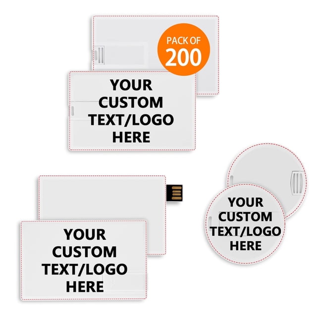Unidades flash USB Paintechz, tarjeta de crédito personalizada, 512 MB, paquete de 200