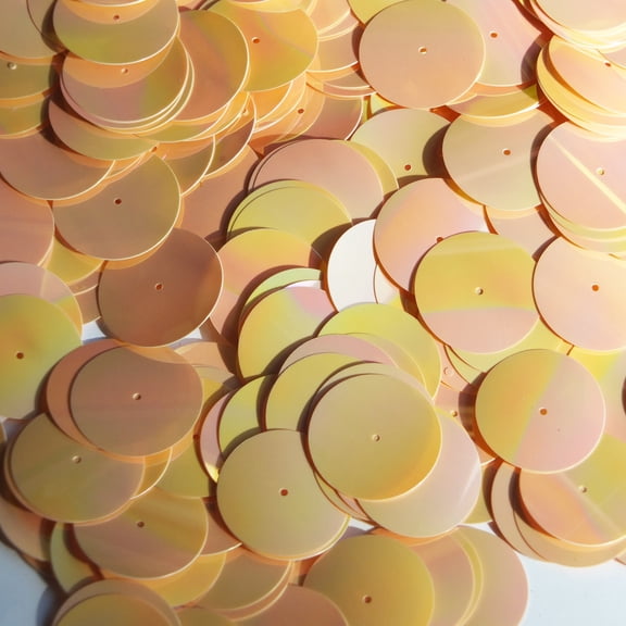 Peach Sequins 20mm Opaque Rainbow Iris Made in USA