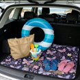 thumbnail image 2 of SEANATIVE Anti-Slip Cargo Mat Universal Fit 29 x 39 Inches Car Trunk Liner All Weather SUV Trunk Mat Easy Clean Vehicle Interior Accessories for Dog Pet, Violet Butterfly Floral Pattern, 2 of 4