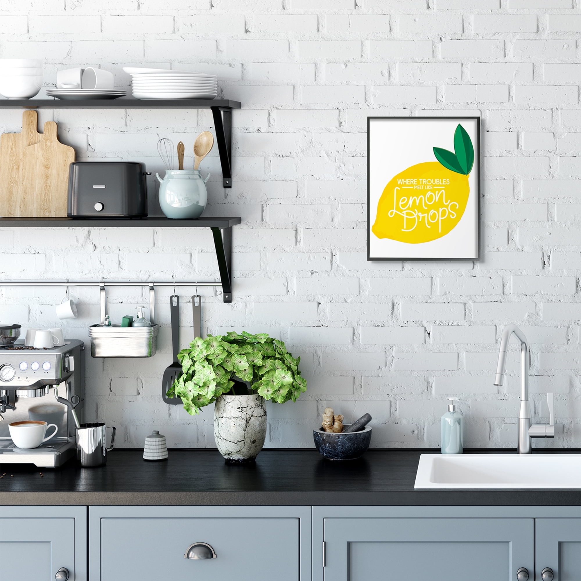 Stupell Industries Melt Like Lemon Drops Quote Quaint Citrus Fruit,11 x 14,Designed by Jean Kelly