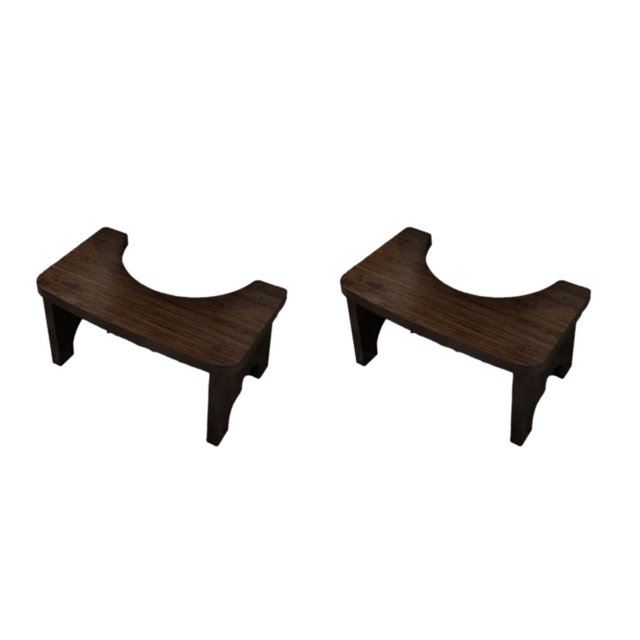 Inteprter Taburete de baño de bambú, asiento impermeable antideslizante para caca, taburete para adultos embarazadas, orinal para personas Marrón nuez 2Conjunto
