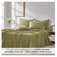 thumbnail image 4 of 6-Piece California King Sheet Sets, 21-Inch Deep Pocket Cal King Sheet Set, 1 Fitted and Flat Sheet Set, Microfiber Bedding, Sage Green Pillow Cases, Sage Green Sheets, 4 of 8
