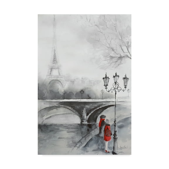 Trademark Fine Art 'Eiffel Tower Illustration 1' Canvas Art by Marietta Cohen Art And Design