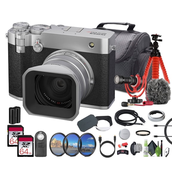 FUJIFILM GFX100RF 102MP Large Format Mirrorless Digital Camera Silver Bundle