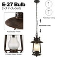 thumbnail image 2 of GZBtech Outdoor Pendant Light Oil Rubbed Bronze Finish Ceiling Hanging Light with Frosted Glass Shade Wall Mount for Porch 1 Light, 2 of 6