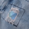 thumbnail image 5 of Mercatoo Toddler Baby Girls Outfits Straped Ruffled Off Shoulder Crop Tops + Ripped Denim Shorts Summer Clothes Set, 5 of 9