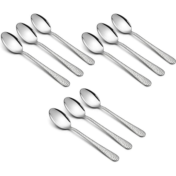 9-Piece Stainless Steel Kids Spoons, Toddler Flatware, Kids Silverware Preschooler Utensils, Baby Spoons for Self Feeding, Mini Cutlery Set for Home Kitchen School, Healthy and Dishwasher Safe