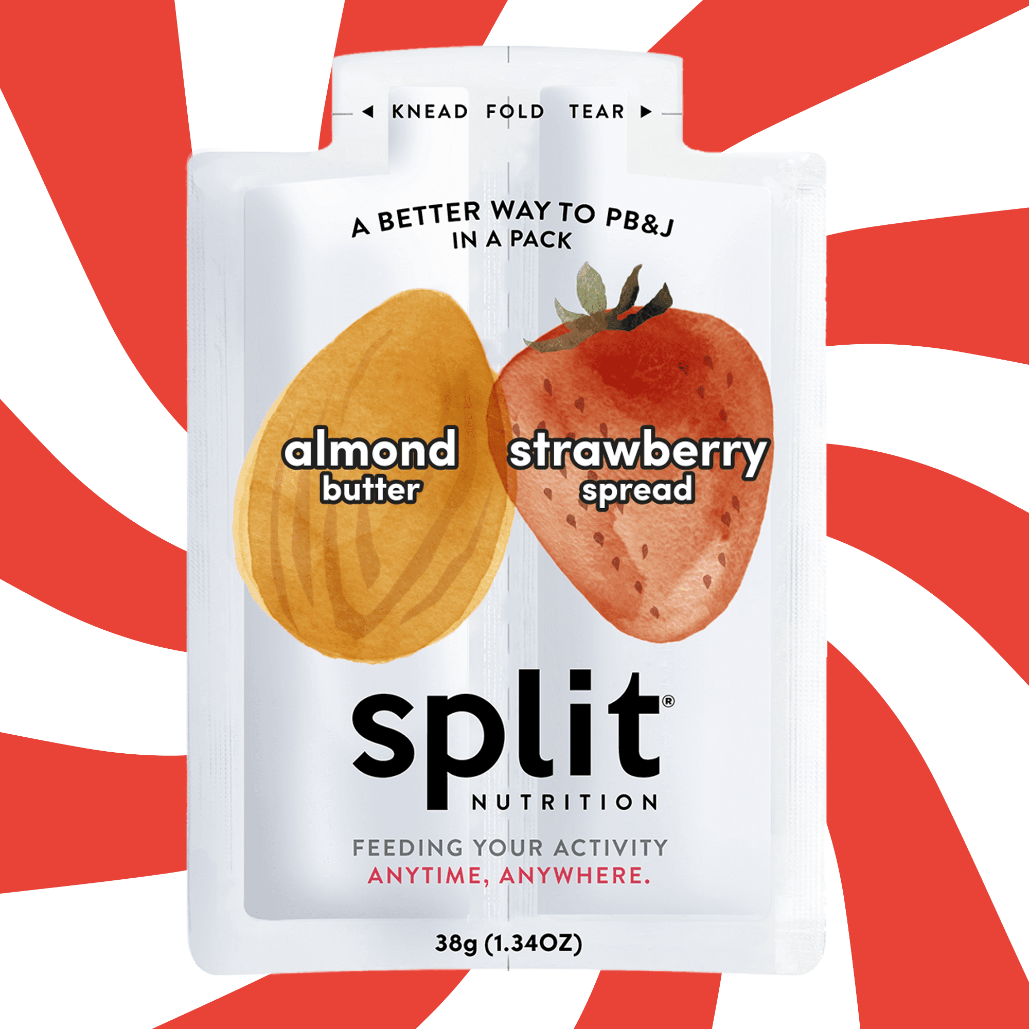Split Nutrition Almond Butter and Strawberry Fruit Spread 5 pack