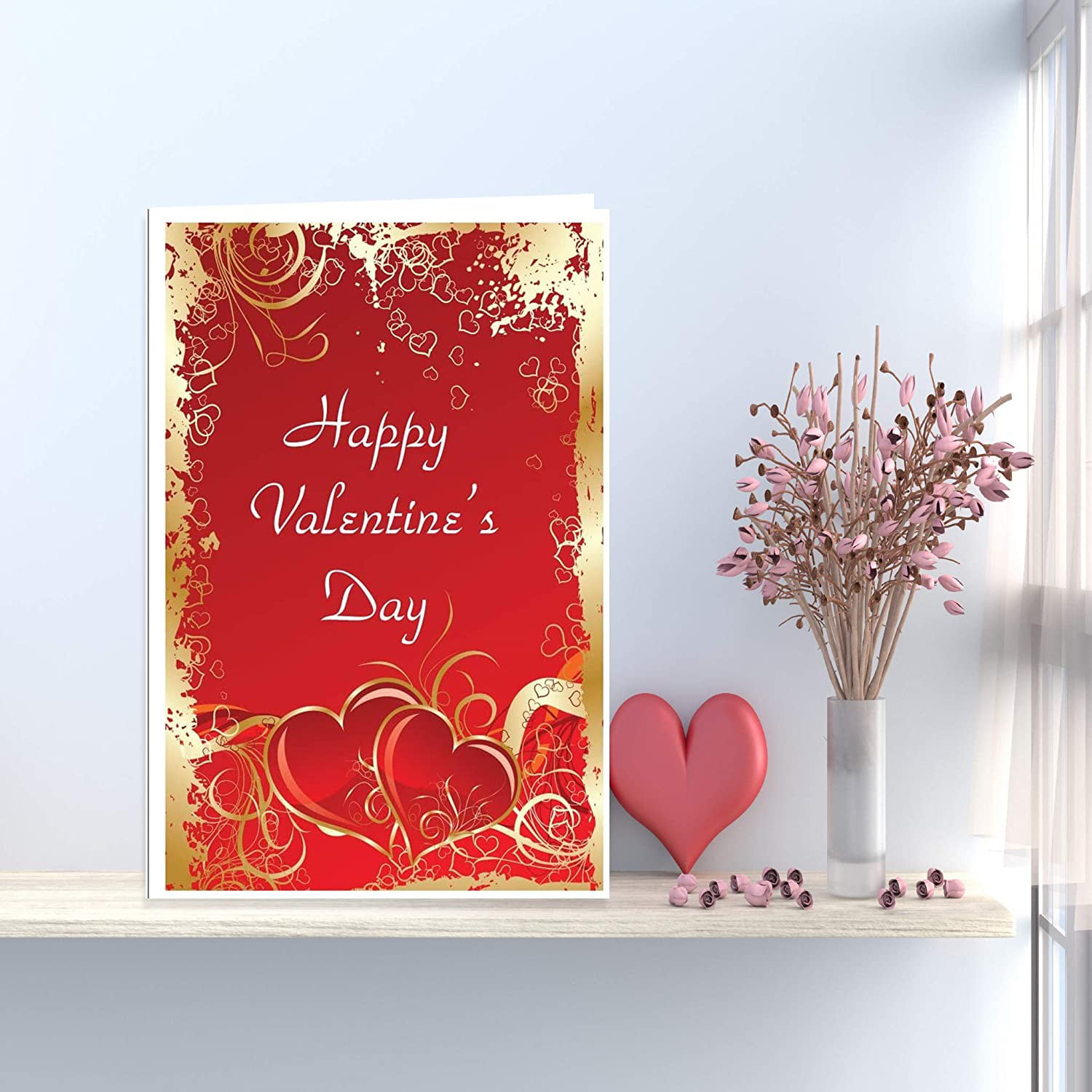 Giant Valentine's Day card 2 feet x 3 feet card with envelope VictoryStore Jumbo Greeting Cards puppy love