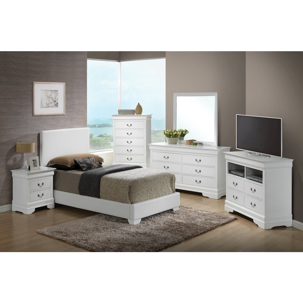 Glory Furniture Aaron Twin Bed in White Color