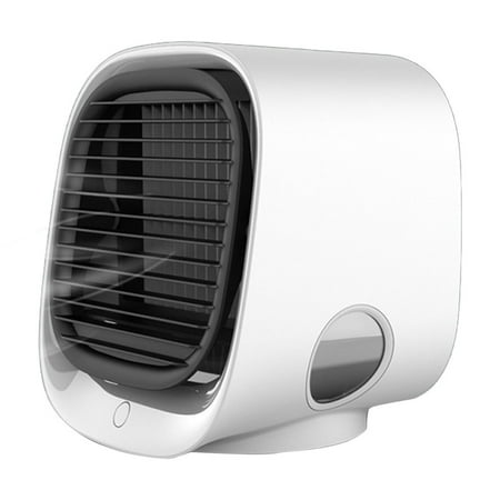 

GAZHEK Portable Cooling Fans Mini AirConditioner 2 Optional USB Mini Watercooled Fan Humidifying Spray Silent Small AirConditioner Colorful Night Light Bedroom Fans For Cooling(White Plastic)