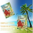 thumbnail image 4 of Hello Summer Beach Red Chair Decorative Garden Flag, Tropical Hawaii Palm Leaves Coastal Yard Outside Decorations, Nautical Surfboard Hat Outdoor Small Home Decor Double Sided 12 x 18, 4 of 6