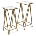 thumbnail image 3 of Pemberly Row Set of 2 Square Metal Tables with Mirror Tops in Gold, 3 of 9