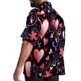 thumbnail image 3 of Valentine's Day Love Men's Short Sleeve Beach Shirts Button Down Poplin Casual Printed Summer Unisex, 3 of 6