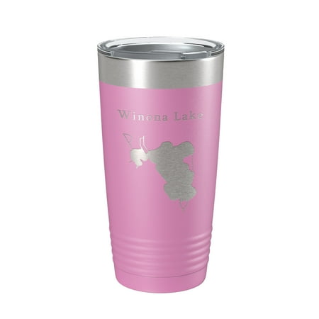 

Winona Lake Map Tumbler Travel Mug Insulated Laser Engraved Coffee Cup Indiana 20 oz Light Purple