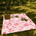 thumbnail image 7 of Strawberry Cakes And Milkshakes With Sweet Hearts, Soft Flannel Blanket with Sweet Watercolor Repeat Print, Housewarming Gift and Home Decor for Bedroom and Living Room, 7 of 7