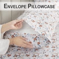 thumbnail image 5 of Viviland Floral Twin Size Sheet Set, Orange Flower Printed Bed Sheets for Girls, 3-Piece Microfiber Single Fitted Sheet with 15" Deep Pocket, 5 of 9
