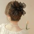 thumbnail image 4 of Light Coffee Chiffon Bowknot Hair Claw Clips Tulle Bow Hair Claw Clip Large Claw Clips for Thick Hair Big Hair Claws Hair Clips for Women Elegant Hairclips Girls Hair Bows Hair Clip Hair Accessories, 4 of 4
