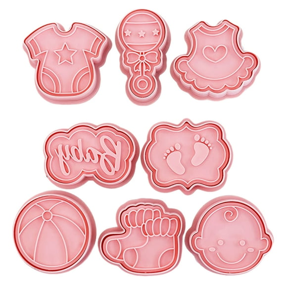 Cookie Cutter Cartoon Baby Series 8-Piece Set Cake mould Baby Foot Shape Biscuit mould Flip Sugar Baking Tool in PP