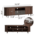 thumbnail image 2 of BaPiPro 70" Modern Chic TV Stand with Multi-Storage Cabinets & Glass Doors, Entertainment Center for Living Room, Brown, 2 of 7