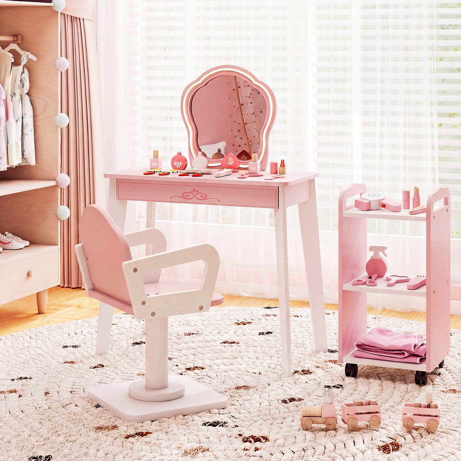 KidKraft Lil Green World Wooden Fairy Cottage and Ferris Wheel
