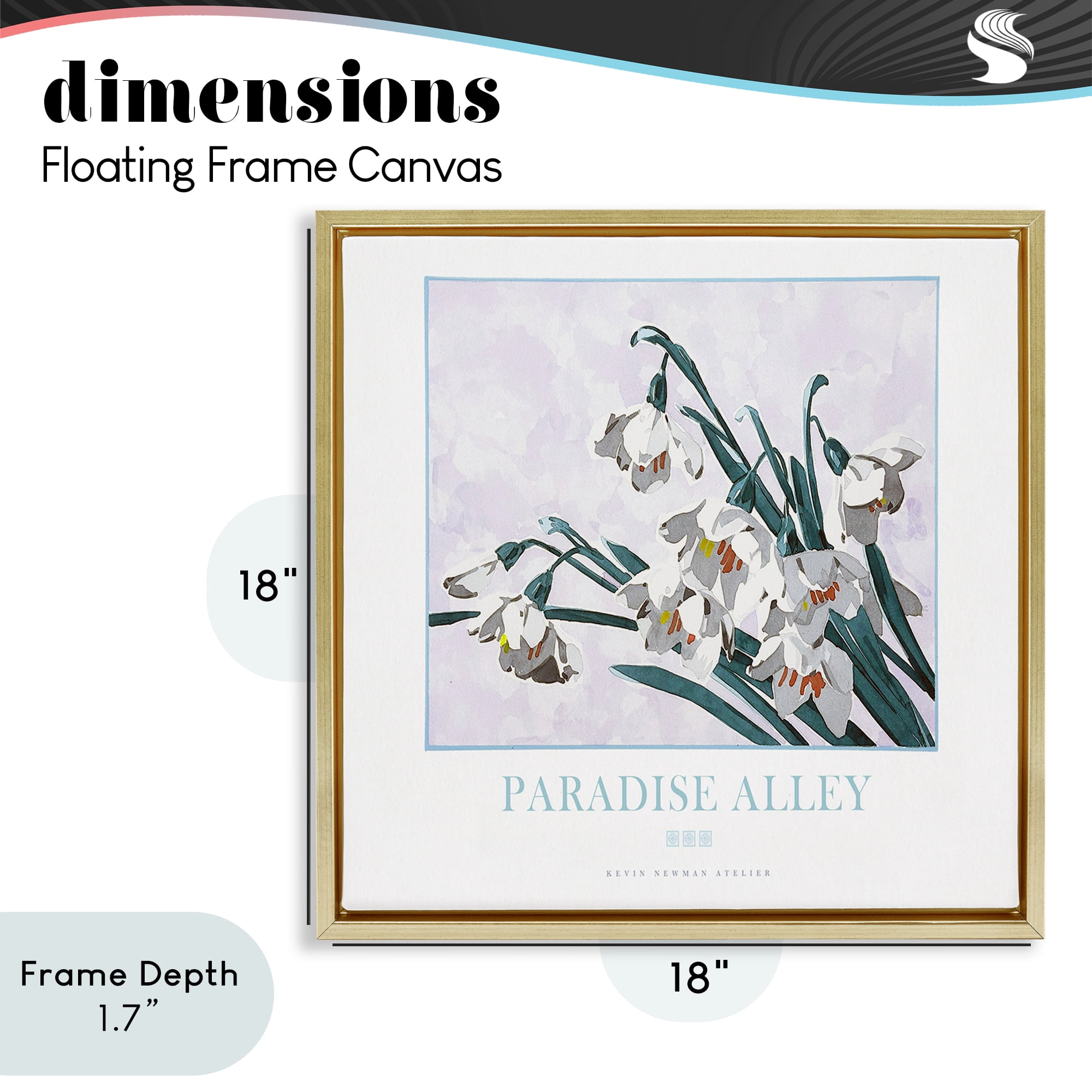 Stupell Industries Paradise Alley White Spring Blooms Gold Framed Floater Canvas Wall Art, design by Jadei Graphics