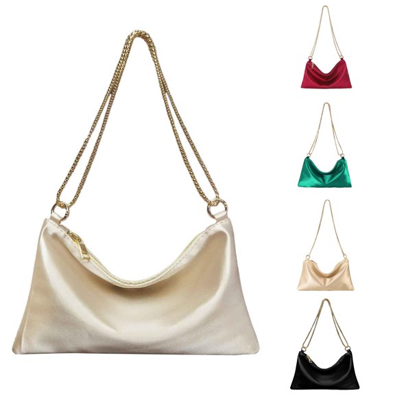 XINXIAOO Trendy Silk Shoulder Bag with Zip Design, Elegant Work Companion for Women