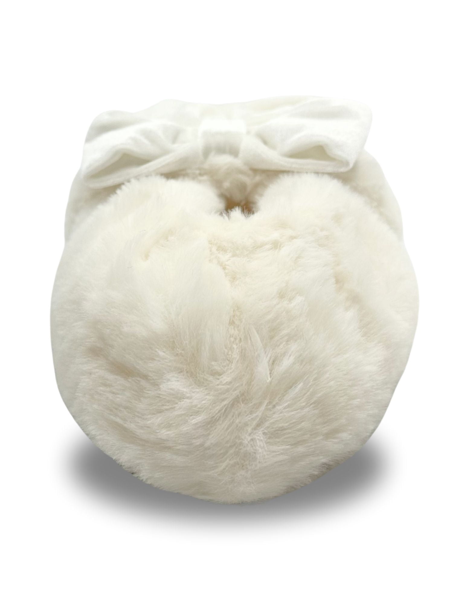 Fuzzy Babba Women's Faux Fur Oversized Bow Mary Jane Slipper Socks, 1-Pack, Shoe Sizes 7-9.5