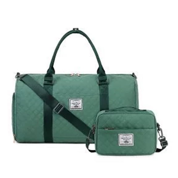 Women's 2-Piece Brown Duffel Bag green