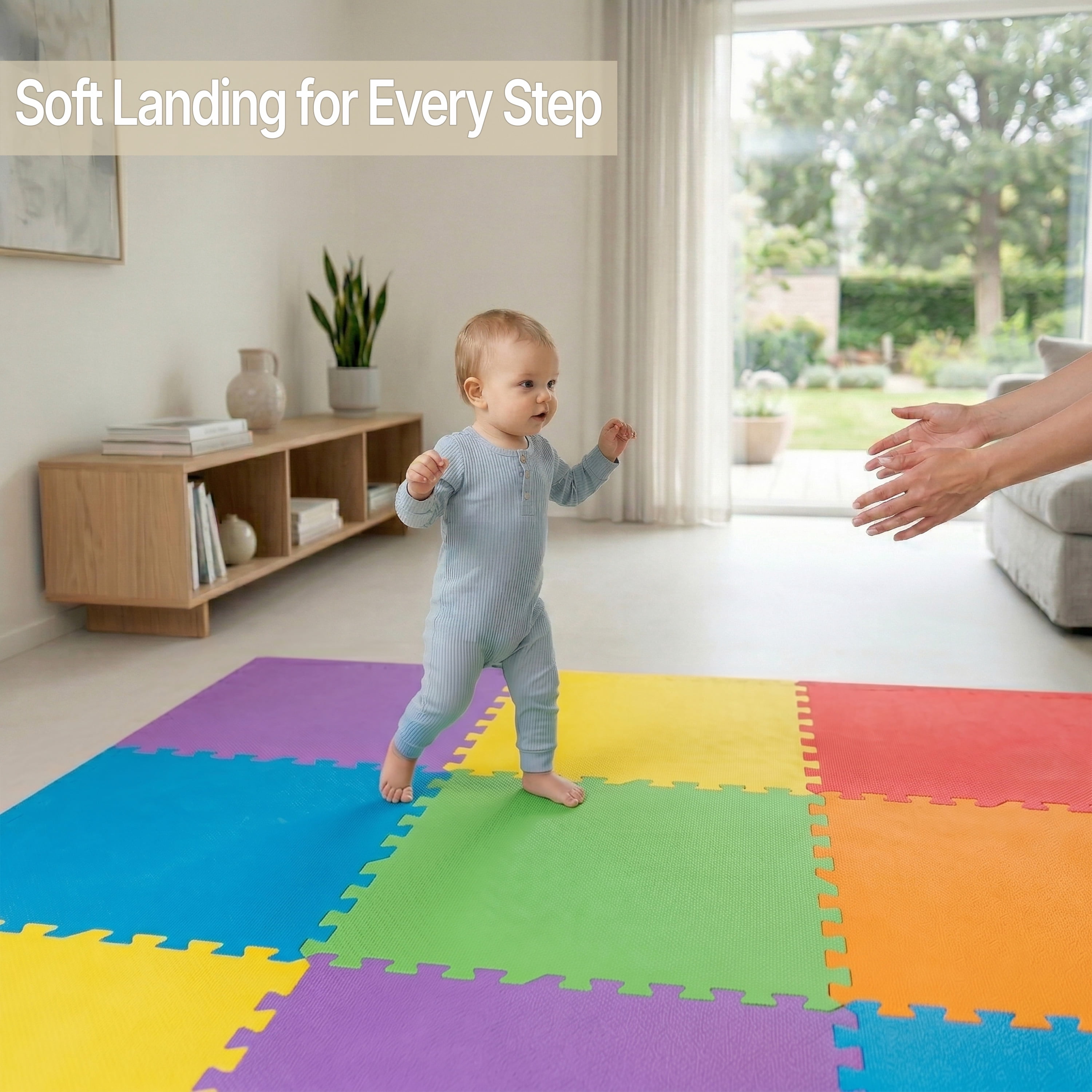 FlooringInc 2' x 2' Multicolor Foam Interlocking Floor Mats 12 Pack