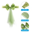 thumbnail image 4 of Uxcell Stretch Satin Chair Sashes Bows Chair Bands Decoration Mesh Yarn Floating Tied Green 12, 4 of 6