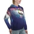thumbnail image 6 of Fotbe Planets Stars And Galaxies Pattern Womens Long Sleeve Hoodie, Pullover Hooded Sweatshirt, Kangaroo Pocket Hoodie with Eye-catching Drawstrings-Small, 6 of 7