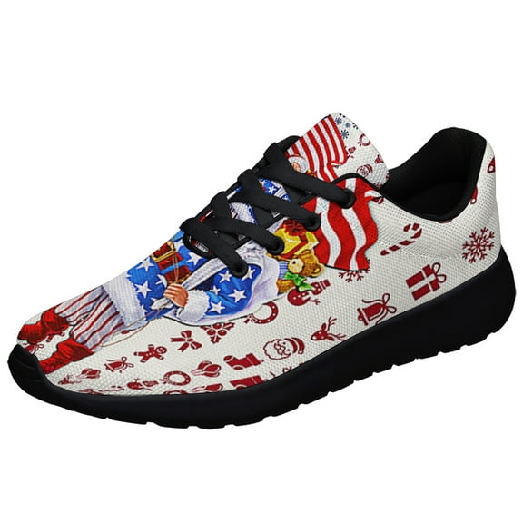 Santa Claus ChriStas American flag Shoes Sneakers Black Size 3.5