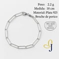 thumbnail image 2 of Pulsera Clip Para Mujer De Plata 925, Medida 18 Cm Plateado 6 Cm 18 Cm, 2 of 5