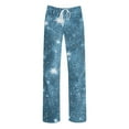 thumbnail image 5 of ClodeEU Womens Sequin Wide Leg Pants,Elastic Waisted Sparkly Glitter Pant For Party Blue,Womens Plus M, 5 of 5
