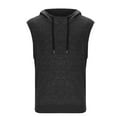 thumbnail image 4 of Hot days, bold styles YLSDY Men's Tank Top Shirts Casual Sleeveless Drawstring Solid Color Hoodie Tank Beach Sports Loose Comfy Fitness Vest Top Black M, 4 of 5