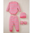 thumbnail image 4 of KIMI BEAR Newborn Baby Girls Layette Set 4 Packs Winter Clothes Outfits Long Sleeves Romper Top Pants Gloves Hats 16 Piece Essentials Accessories Clothing Gift Sets Pink NB, 4 of 9