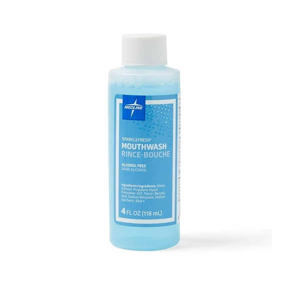 Medline Sparklefresh No Alcohol Mouthwash Fresh Mint Mouthwash alcohol Free 4 oz