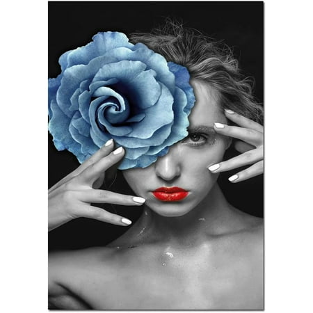 Posters and Print Black Feathers Girls Sexy Canvas Painting Nude Art