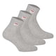 thumbnail image 1 of FILA Calcetines de Cuarto de Milla Unisex, 3 pares - Calcetines cortos, Sport, Logotipo Cintura, uni, 35-46 Gris EU 43-46, 1 of 3