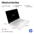 thumbnail image 4 of HP 14 inch Laptop Light & Slim, Office 365 (One Year), Intel N-Series Processor, 8GB RAM, 64GB EMMC+512GB SSD, External DVD Drive, Windows 11 S (Rose Gold), 4 of 9