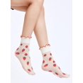 thumbnail image 3 of Zhengup Women's 2 Pairs Ruffle Socks Sheer Mesh Socks Thin Transparent Ankle Socks, 3 of 6