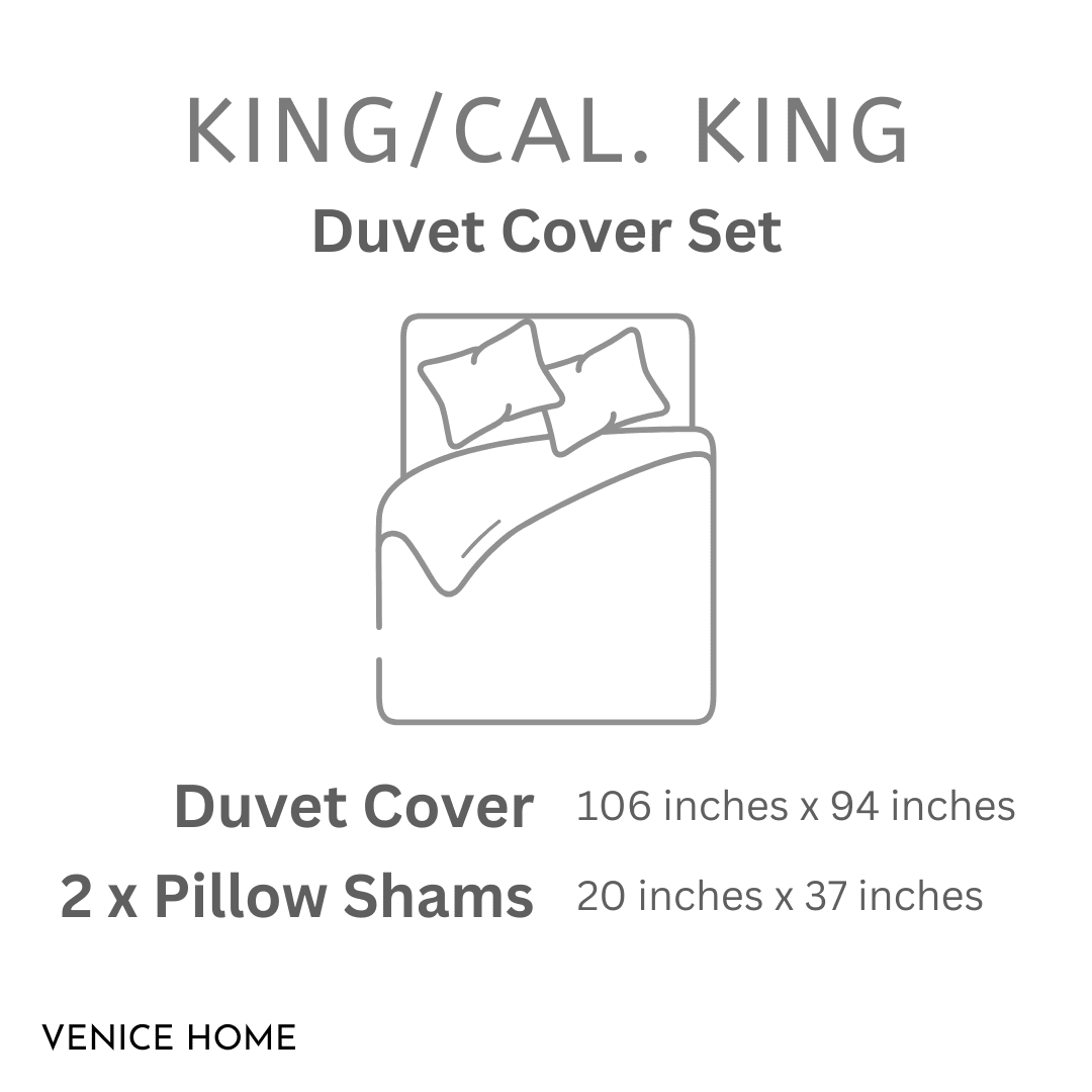 Venice Home 100% Cotton Jersey Duvet Cover Set - 3 Piece Set (King / Cal. King)
