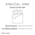 thumbnail image 5 of Venice Home 100% Cotton Jersey Duvet Cover Set - 3 Piece Set (King / Cal. King), 5 of 5