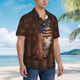 thumbnail image 6 of Bull Terrier Dog With Vintage American Flag (2) Men's 3d Print Casual Button Down Shirts, Novelty Hawaiian Short Sleeves Xl, 6 of 8