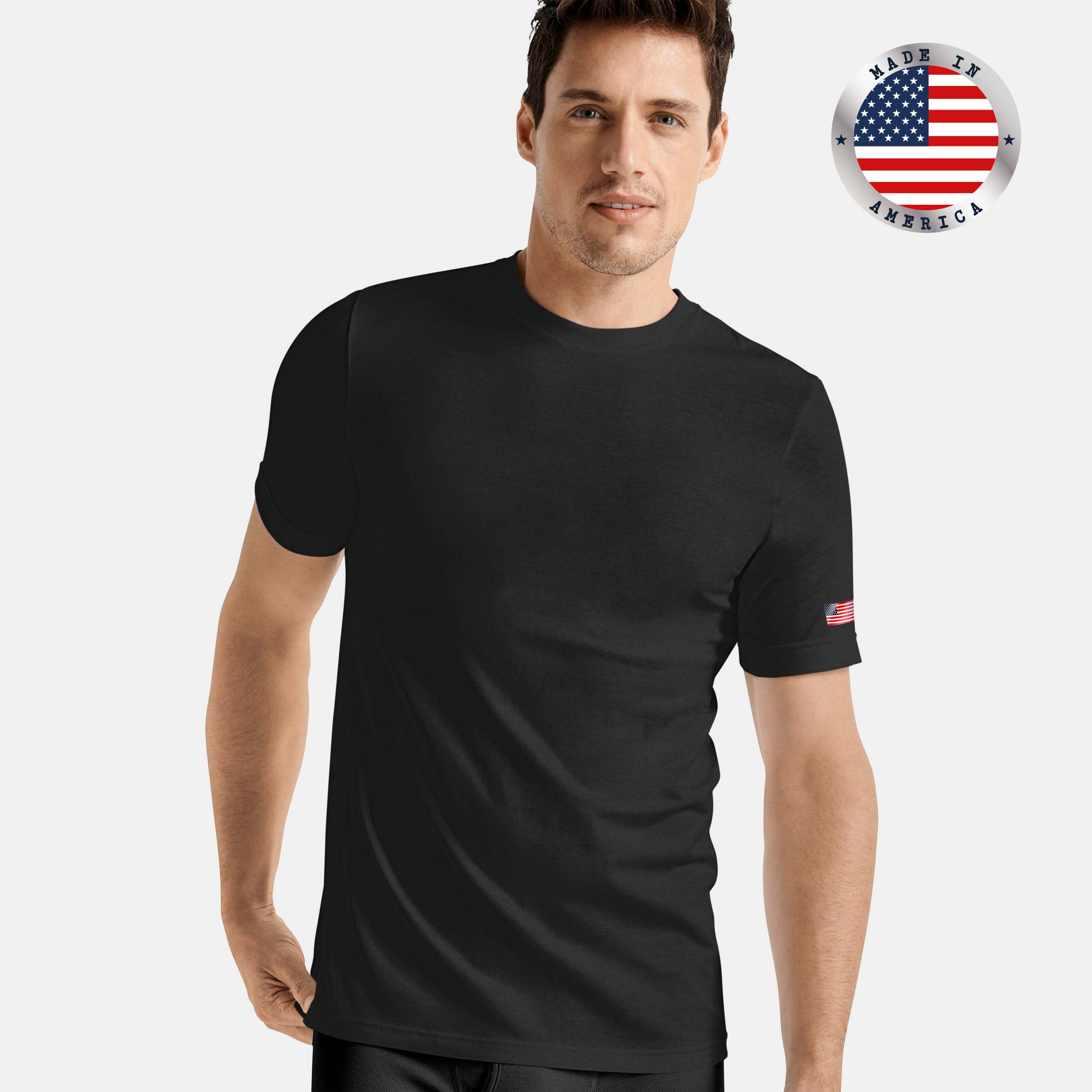 Mens 100% Cotton Ribbed Crew Neck T-Shirt Top Summer Running 3 Colours M-XL 