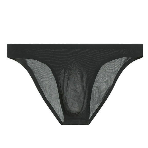 Men Low Waist Sexy Briefs Pouch Panties See Through Underwear Sheer Lingerie