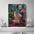 thumbnail image 2 of Mudket Framed Cheetah on Pink Chair Canvas Wall Art, Maximalist Floral Animal Print Wall Decor, Ready to Hang for Living Room - 12"L x 8"W, 2 of 10