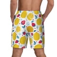 thumbnail image 4 of Uemuo Strawberry Lemon Pattern Mens Swim Trunks Quick Dry Board Shorts with Mesh Lining, Stretch Beach Shorts Quick Dry No-Chafing Board Shorts-Small, 4 of 9