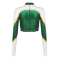 thumbnail image 4 of iiniim Womens Cheerleading Costume High School Cheer Leader Fancy Dress Outfit Uniform Tops Skirt Green M, 4 of 7